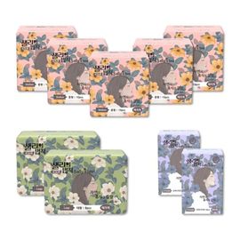 [SALLY'S LAW] Sanitary Pads Signiture Magic Quick Medium 5packs+Large 2packs+Overnight 2packs - 100% PLA Cover, Cushioned comfort, Eucalyptus Scent - Made in Korea